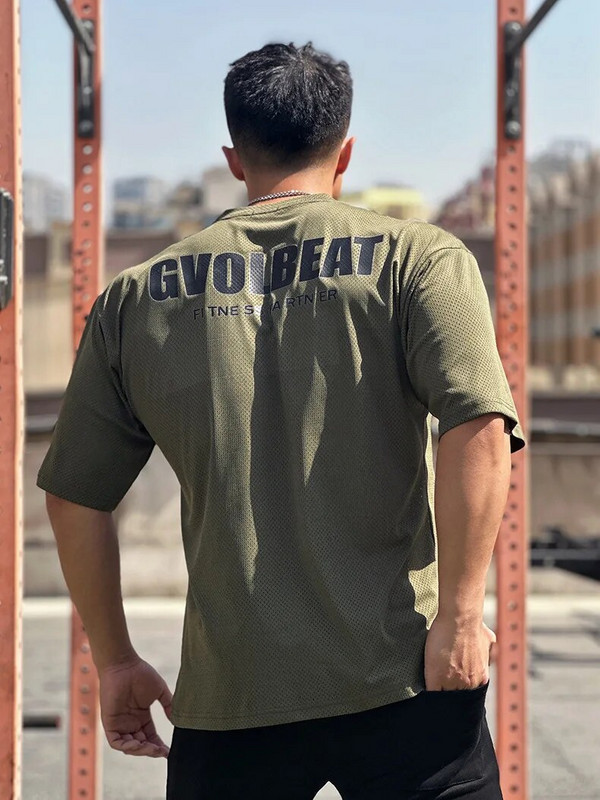 Vyriški 2023 m. vasaros sporto salės Laisvi laisvi marškinėliai, kūno rengybos marškinėliai, marginti madingi vyriški medvilniniai drabužiai, marškinėliai