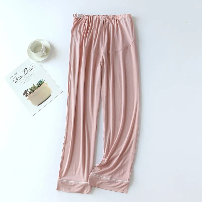 Fdfklak reguliuojamo juosmens nėščiųjų pižamos kelnės Modalinės kelnės pavasario rudens vienspalvės motinystės po gimdymo namų kelnės