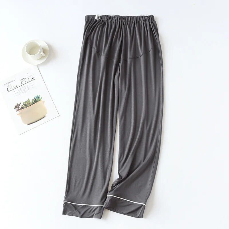 Fdfklak reguliuojamo juosmens nėščiųjų pižamos kelnės Modalinės kelnės pavasario rudens vienspalvės motinystės po gimdymo namų kelnės