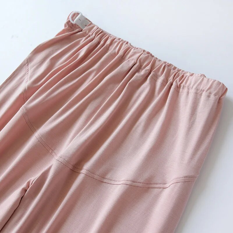 Fdfklak reguliuojamo juosmens nėščiųjų pižamos kelnės Modalinės kelnės pavasario rudens vienspalvės motinystės po gimdymo namų kelnės