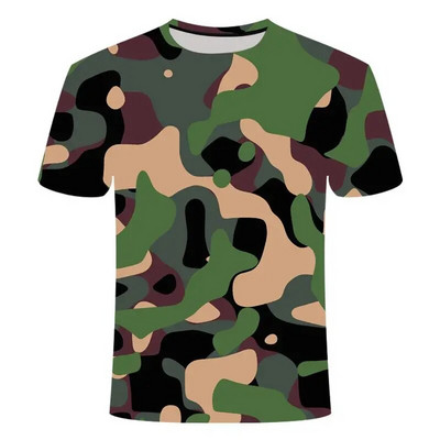 Nauji vasaros mados kamufliažiniai marškinėliai Vyriški laisvalaikio formos medvilniniai gatvės aprangos marškinėliai Vyriški sporto klubo trumpomis rankovėmis marškinėliai