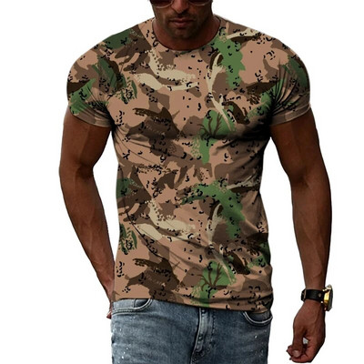 Nauji vasaros mados kamufliažiniai marškinėliai Vyriški laisvalaikio formos medvilniniai gatvės aprangos marškinėliai Vyriški sporto klubo trumpomis rankovėmis marškinėliai