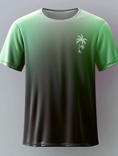 Marškinėliai vyrams Drabužiai Havajų kokoso medžio raštas Vasaros Harajuku trumpomis rankovėmis marškinėliai marškinėliai O formos iškirpte Vyriški laisvalaikio marškinėliai