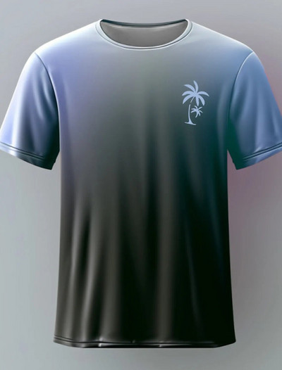 Marškinėliai vyrams Drabužiai Havajų kokoso medžio raštas Vasaros Harajuku trumpomis rankovėmis marškinėliai marškinėliai O formos iškirpte Vyriški laisvalaikio marškinėliai