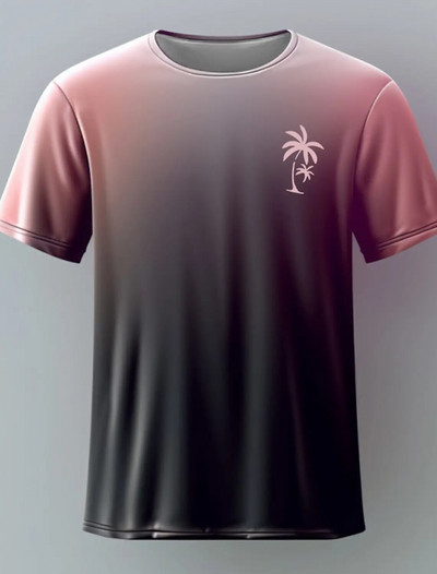 Marškinėliai vyrams Drabužiai Havajų kokoso medžio raštas Vasaros Harajuku trumpomis rankovėmis marškinėliai marškinėliai O formos iškirpte Vyriški laisvalaikio marškinėliai