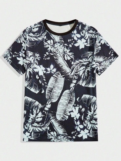 Marškinėliai vyrams Drabužiai Havajų kokoso medžio raštas Vasaros Harajuku trumpomis rankovėmis marškinėliai marškinėliai O formos iškirpte Vyriški laisvalaikio marškinėliai