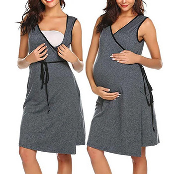 Μοντέρνα ρούχα μητρότητας Αμάνικα φόρεμα Νοσηλευτικής Πιτζάμες εγκυμοσύνης Άνετα ρούχα για τη μητρότητα