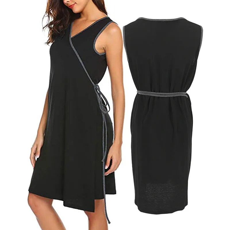 Madingi rūbai nėščiosioms Suknelė be rankovių Slaugos rūbai Nėščiųjų pižamos Namuose Patogūs nėščiųjų slaugos drabužiai