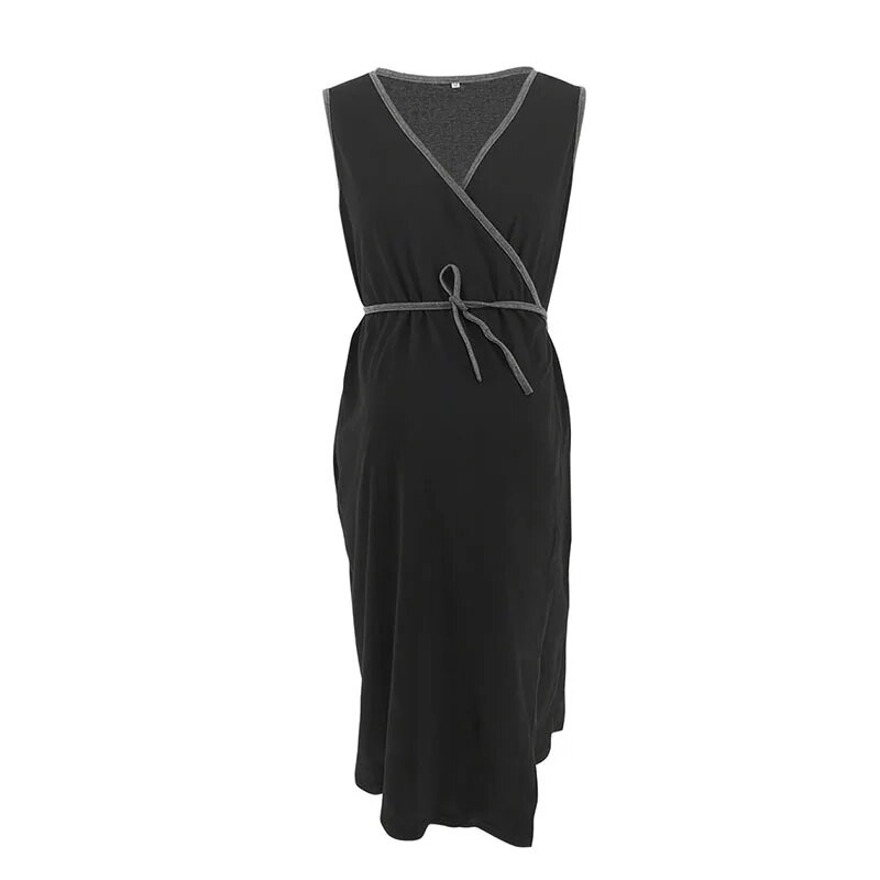 Madingi rūbai nėščiosioms Suknelė be rankovių Slaugos rūbai Nėščiųjų pižamos Namuose Patogūs nėščiųjų slaugos drabužiai