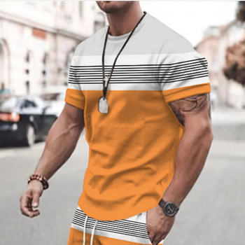 2023 г. Нова мъжка тениска с карирани щампи Големи широки мъжки топ празнични ежедневни дрехи Ежедневни излети Тениски с къси ръкави