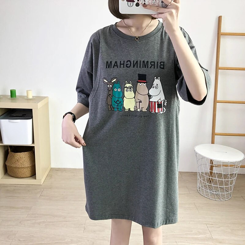 Žindymo marškinėliai nėščioms moterims Drabužiai maitinančioms mamoms Medvilniniai trumpomis rankovėmis rūbai nėščiosioms 3931