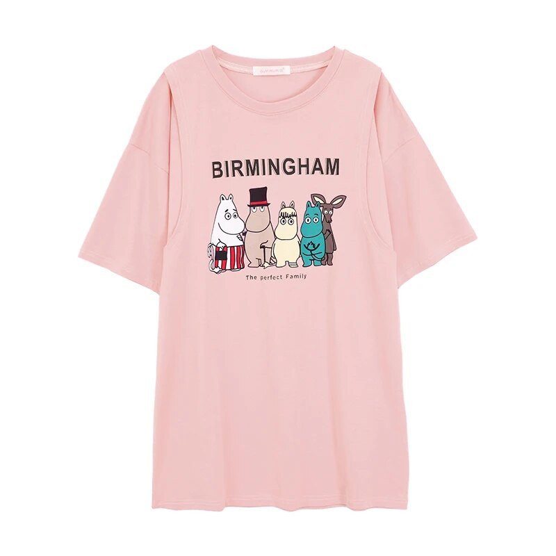 Žindymo marškinėliai nėščioms moterims Drabužiai maitinančioms mamoms Medvilniniai trumpomis rankovėmis rūbai nėščiosioms 3931