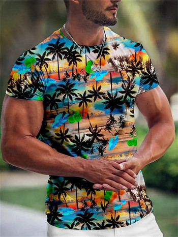 Καλοκαιρινό ανδρικό μπλουζάκι της Χαβάης 3d print Tree γραφικό μπλουζάκι μόδας κοντό μανίκι Υπερμεγέθη μπλουζάκια Streetwear Camiseta