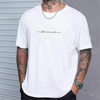 Απλό καλοκαιρινό ανδρικό μπλουζάκι Ανδρικό κορυφαίο καθημερινό καθημερινό αθλητικό πουκάμισο υψηλής ποιότητας Νέα ρούχα Μεγάλο φαρδύ κοντό μανίκι