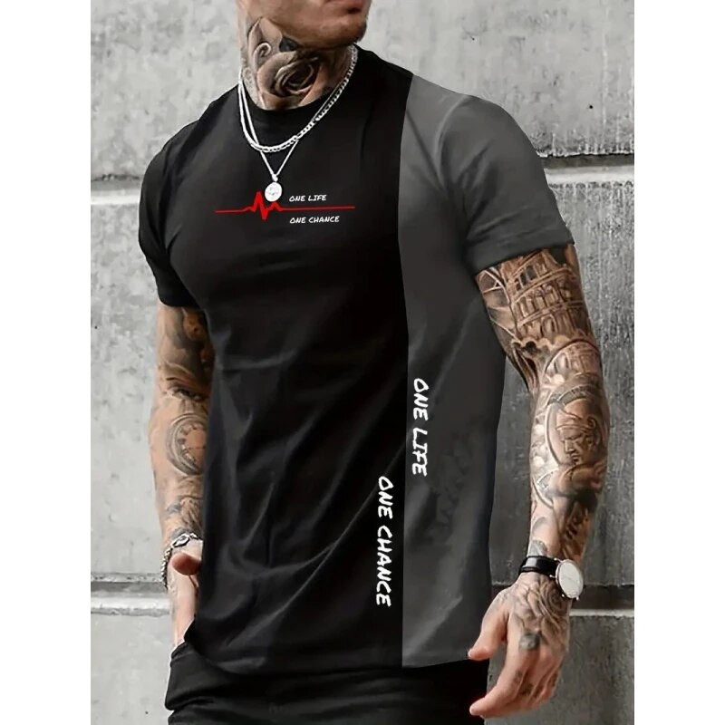 Ανδρικό μπλουζάκι με εμπριμέ μπλουζάκι που αναπνέει με κοντομάνικο μπλουζάκια καθημερινά casual μπλουζάκι με απλά μπλουζάκια Καυτά καλοκαιρινά αντρικά ρούχα