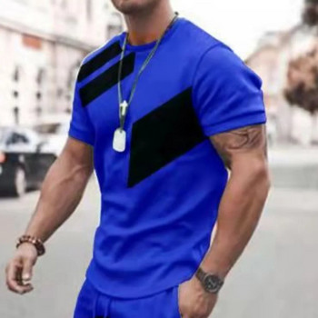 Лятна тениска за мъже, висококачествено мъжко облекло с щампа на карирани райета, ежедневна ежедневна горна част, празнична тениска с къс ръкав
