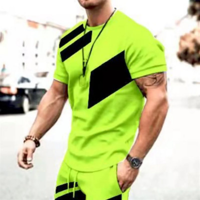 Vasariniai marškinėliai vyrams, languoti juostelėmis spausdinti Aukštos kokybės vyriški rūbai Kasdieniai laisvalaikio viršūnės Šventinės Kelionės Marškinėliai trumpomis rankovėmis