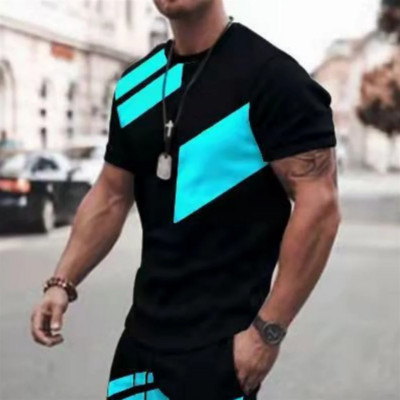 Vasariniai marškinėliai vyrams, languoti juostelėmis spausdinti Aukštos kokybės vyriški rūbai Kasdieniai laisvalaikio viršūnės Šventinės Kelionės Marškinėliai trumpomis rankovėmis