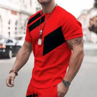 Vasariniai marškinėliai vyrams, languoti juostelėmis spausdinti Aukštos kokybės vyriški rūbai Kasdieniai laisvalaikio viršūnės Šventinės Kelionės Marškinėliai trumpomis rankovėmis