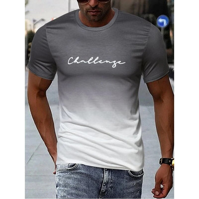 Férfi póló színátmenetes 3D-s kültéri, utcai, rövid ujjú nyomtatási ruházat ruházat sporttervező túlméretezett alkalmi póló