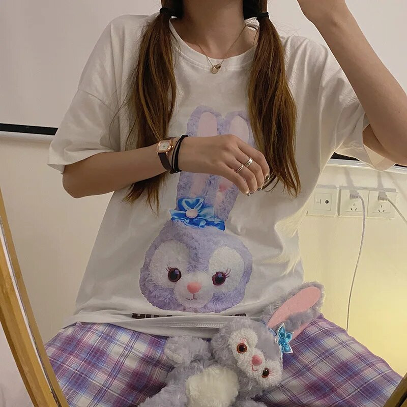 Pižamos Moteriški Vasaros Mieli Animaciniai Filmukai Žvaigždė Rasa Kelnės trumpomis rankovėmis Pižamos Namų rūbai Two Pices Komplektai