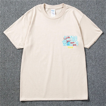 Нова лятна хип-хоп тениска Мъже Жени Cactus Jack Harajuku Тениски WISH YOU WERE HERE Тениски с принт на букви