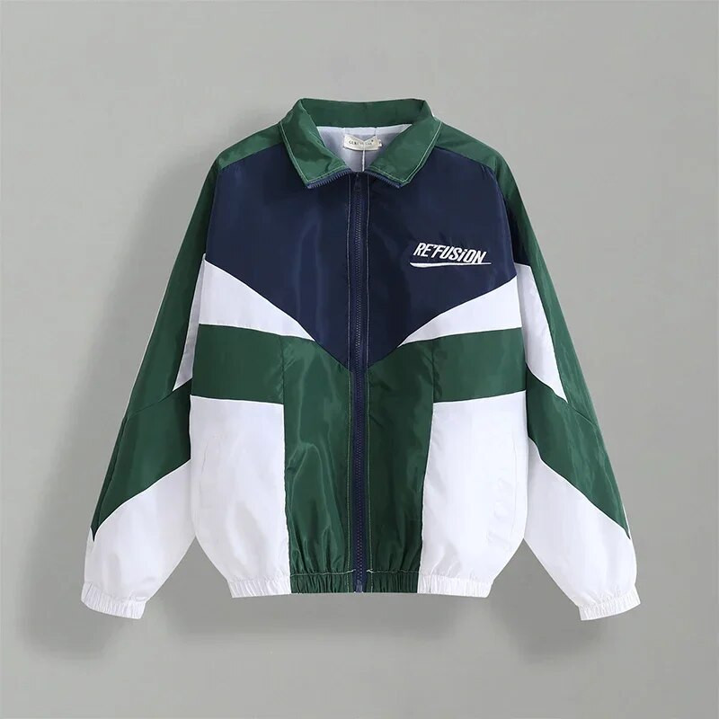 Proljeće Jesen Patchwork jakna Muška jakna s vezom Ležerna ulična široka jakna s patentnim zatvaračem Ženska bomber uniforma za par