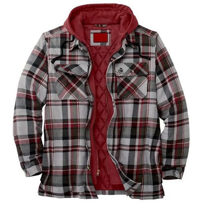 Muška jesensko-zimska jakna s kapuljačom Harajuku karirani kaputi s patentnim zatvaračem dugih rukava Basic Casual Jakne košulja Europsko-američka veličina S-5XL