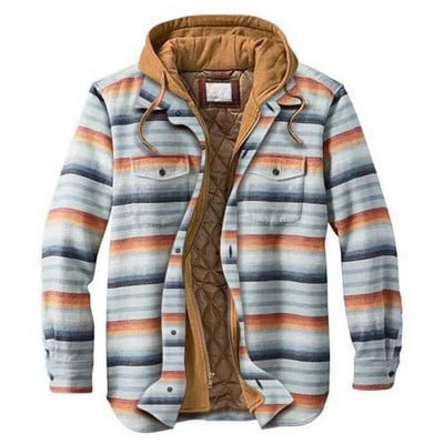 Muška jesensko-zimska jakna s kapuljačom Harajuku karirani kaputi s patentnim zatvaračem dugih rukava Basic Casual Jakne košulja Europsko-američka veličina S-5XL