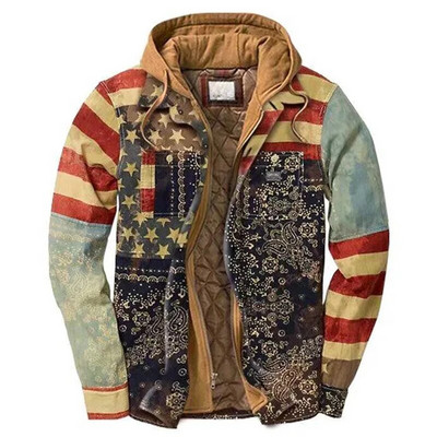 Muška jesensko-zimska jakna s kapuljačom Harajuku karirani kaputi s patentnim zatvaračem dugih rukava Basic Casual Jakne košulja Europsko-američka veličina S-5XL