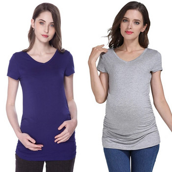 Καλοκαιρινά ρούχα εγκυμοσύνης Μπλουζάκια εγκυμοσύνης Ρούχα εγκυμοσύνης για έγκυες γυναίκες Ευρωπαϊκό μεγάλο μέγεθος