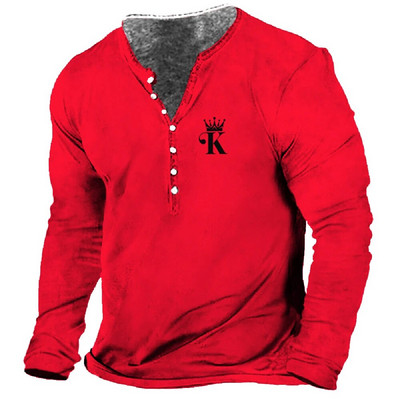 Férfi pólók Vintage színű blokkoló hosszú ujjú felsők Őszi pamut Grafikus alkalmi hip-hop túlméretezett ruházat V-nyakú pólók