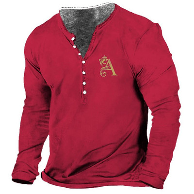 Férfi pólók Vintage színű blokkoló hosszú ujjú felsők Őszi pamut Grafikus alkalmi hip-hop túlméretezett ruházat V-nyakú pólók