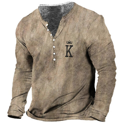 Férfi pólók Vintage színű blokkoló hosszú ujjú felsők Őszi pamut Grafikus alkalmi hip-hop túlméretezett ruházat V-nyakú pólók