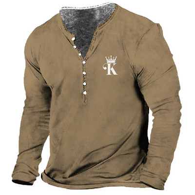 Férfi pólók Vintage színű blokkoló hosszú ujjú felsők Őszi pamut Grafikus alkalmi hip-hop túlméretezett ruházat V-nyakú pólók