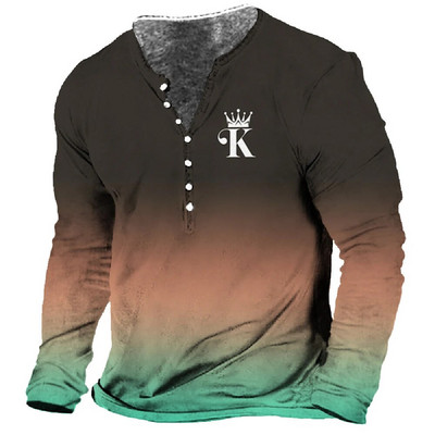 Férfi pólók Vintage színű blokkoló hosszú ujjú felsők Őszi pamut Grafikus alkalmi hip-hop túlméretezett ruházat V-nyakú pólók