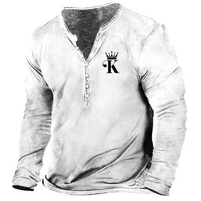 Férfi pólók Vintage színű blokkoló hosszú ujjú felsők Őszi pamut Grafikus alkalmi hip-hop túlméretezett ruházat V-nyakú pólók