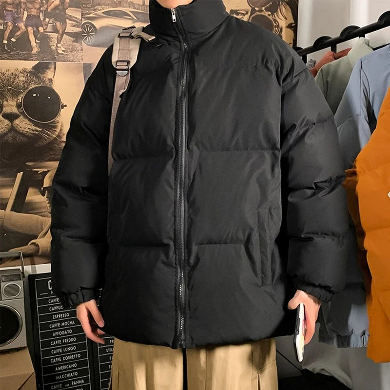 Zimná bunda Pánske parky Zahusťte teplý kabát Pánske bundy so stojatým golierom Jednofarebná parka Kabát Dámska móda Nový Streetwear