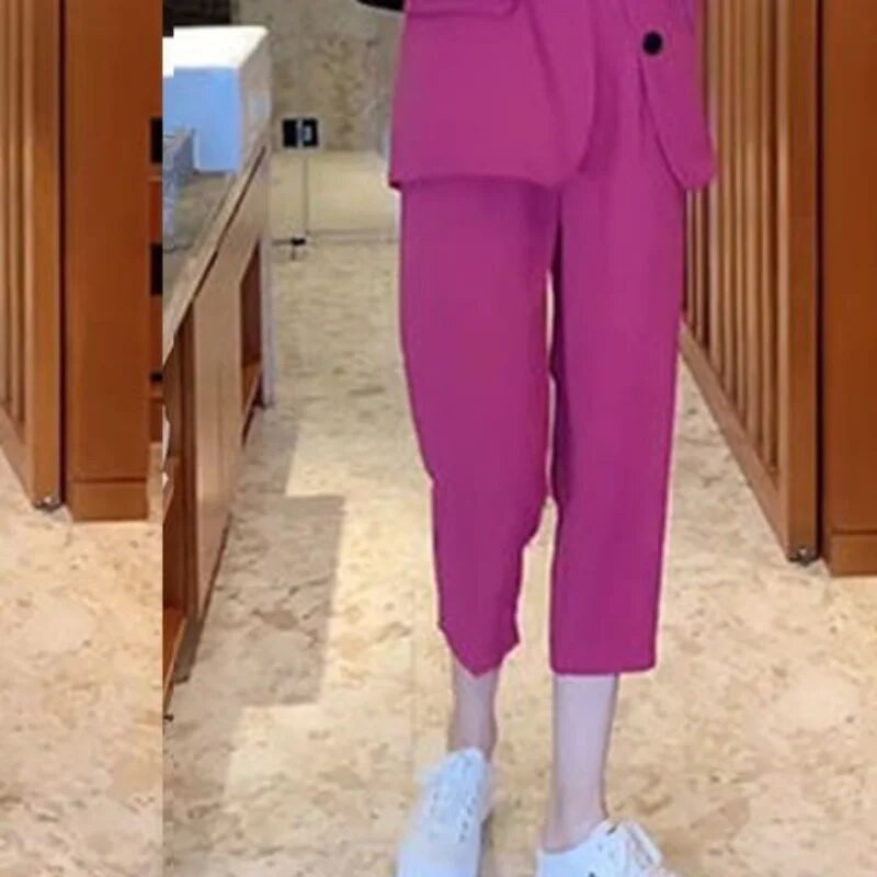 Outfit Professzionális női 2 nadrággarnitúra táskás, kétrészes nadrág szett nőknek munkába viselt blézer és irodai nadrágkosztüm Olcsó Xxl