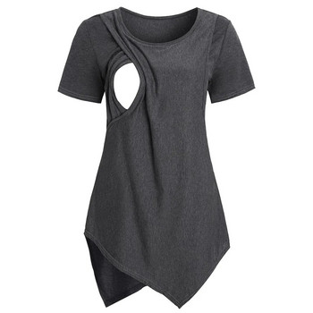 Γυναικεία ρούχα θηλασμού μητρότητας Μπλούζες θηλασμού μασίφ κοντομάνικη μπλούζα μπλουζάκι embarazada ρούχα για εγκύους CD