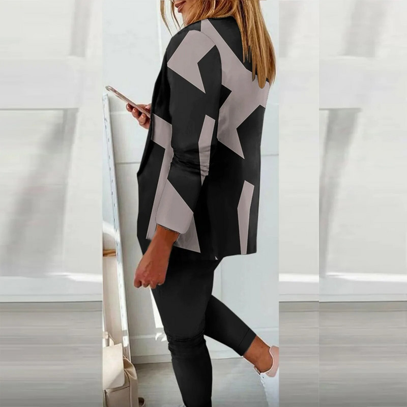 Moodsad naiste kaheosalised komplektid, 2023. aasta kevadsügis naised, bleisermantel, nööriga püksid, ülikond, naiste vabaaja komplekt