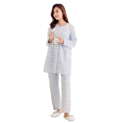 Комплект пижами за бременни и кърмачки Зимно топло спално облекло за бременни Пижами за кърмене Безплатна доставка
