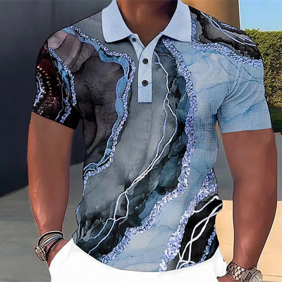 Tricou polo de lux pentru bărbați, cu imprimeu 3d, colorat, îmbrăcăminte la modă pentru bărbați, designer stradal, cu mânecă scurtă, cămașă și bluză supradimensionate