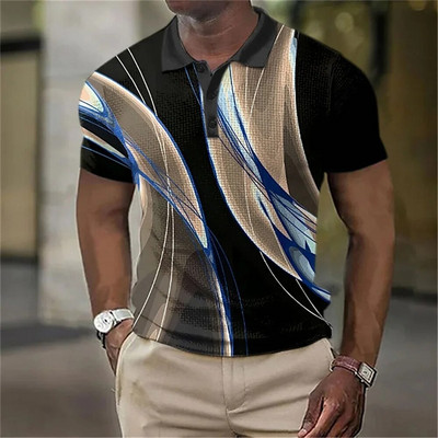Tricou polo de lux pentru bărbați, cu imprimeu 3d, colorat, îmbrăcăminte la modă pentru bărbați, designer stradal, cu mânecă scurtă, cămașă și bluză supradimensionate