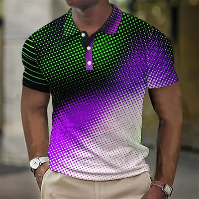 Tricou polo de lux pentru bărbați, cu imprimeu 3d, colorat, îmbrăcăminte la modă pentru bărbați, designer stradal, cu mânecă scurtă, cămașă și bluză supradimensionate