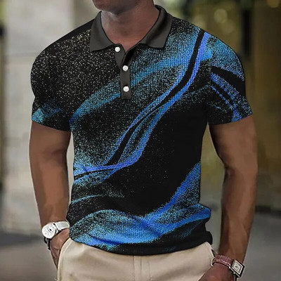 Tricou polo de lux pentru bărbați, cu imprimeu 3d, colorat, îmbrăcăminte la modă pentru bărbați, designer stradal, cu mânecă scurtă, cămașă și bluză supradimensionate