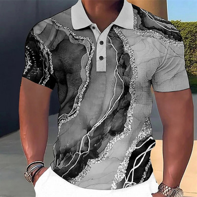 Tricou polo de lux pentru bărbați, cu imprimeu 3d, colorat, îmbrăcăminte la modă pentru bărbați, designer stradal, cu mânecă scurtă, cămașă și bluză supradimensionate