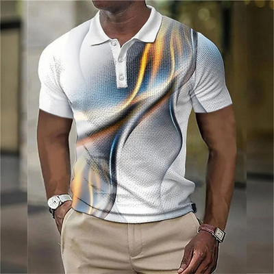 Tricou polo de lux pentru bărbați, cu imprimeu 3d, colorat, îmbrăcăminte la modă pentru bărbați, designer stradal, cu mânecă scurtă, cămașă și bluză supradimensionate