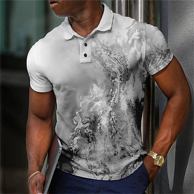 Tricou polo de lux pentru bărbați, cu imprimeu 3d, colorat, îmbrăcăminte la modă pentru bărbați, designer stradal, cu mânecă scurtă, cămașă și bluză supradimensionate