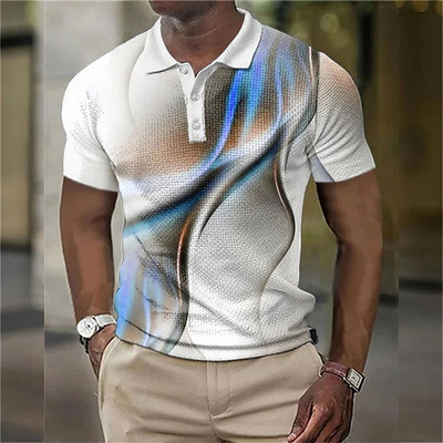 Tricou polo de lux pentru bărbați, cu imprimeu 3d, colorat, îmbrăcăminte la modă pentru bărbați, designer stradal, cu mânecă scurtă, cămașă și bluză supradimensionate